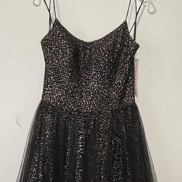 Madison James Prom Black and Gold Prom Dress - Picture 3 of 7